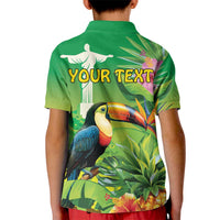 Brazil Rio-Toucan Bird Personalized Kid Polo Shirt Tropical Flowers
