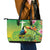 Brazil Rio-Toucan Bird Personalized Leather Tote Bag Tropical Flowers
