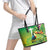 Brazil Rio-Toucan Bird Personalized Leather Tote Bag Tropical Flowers