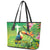Brazil Rio-Toucan Bird Personalized Leather Tote Bag Tropical Flowers