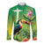 Brazil Rio-Toucan Bird Personalized Long Sleeve Button Shirt Tropical Flowers