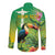 Brazil Rio-Toucan Bird Personalized Long Sleeve Button Shirt Tropical Flowers