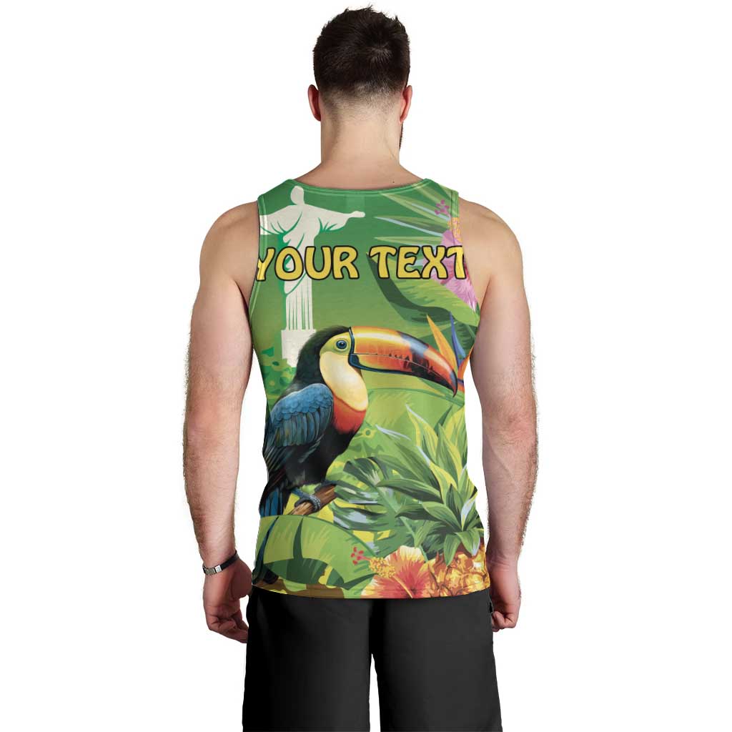 Brazil Rio-Toucan Bird Personalized Men Tank Top Tropical Flowers