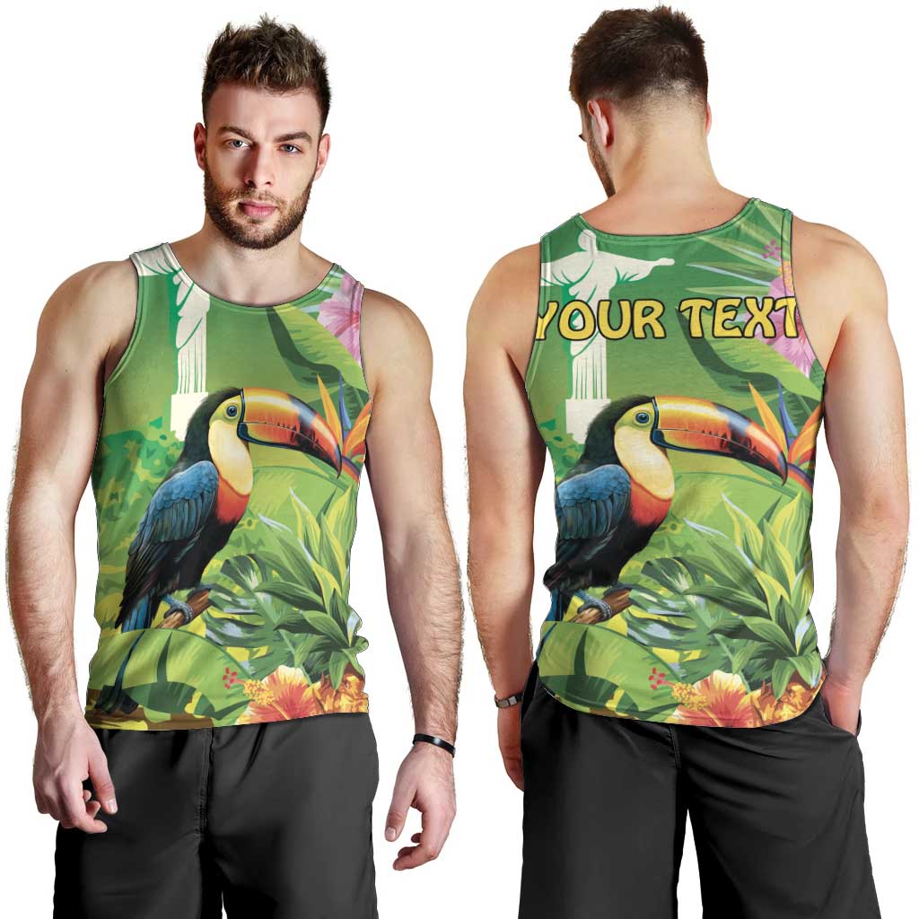 Brazil Rio-Toucan Bird Personalized Men Tank Top Tropical Flowers