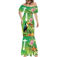 Brazil Rio-Toucan Bird Personalized Mermaid Dress Tropical Flowers