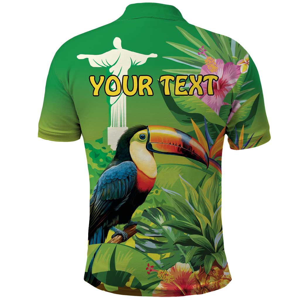 Brazil Rio-Toucan Bird Personalized Polo Shirt Tropical Flowers