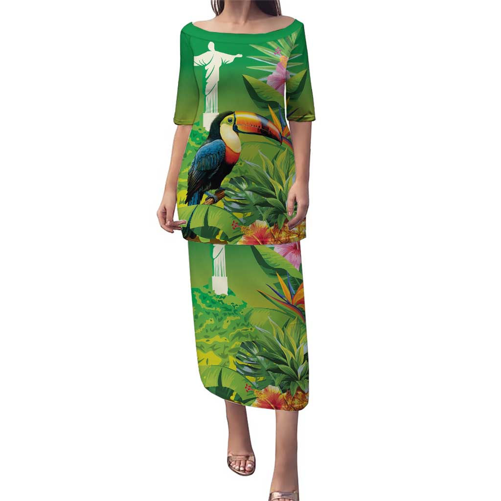 Brazil Rio-Toucan Bird Personalized Puletasi Tropical Flowers