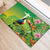 Brazil Rio-Toucan Bird Personalized Rubber Doormat Tropical Flowers