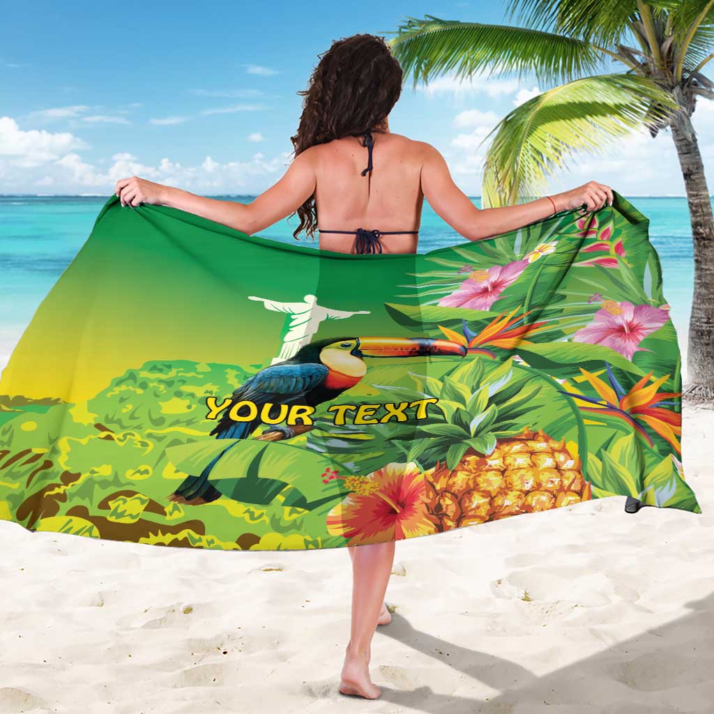 Brazil Rio-Toucan Bird Personalized Sarong Tropical Flowers