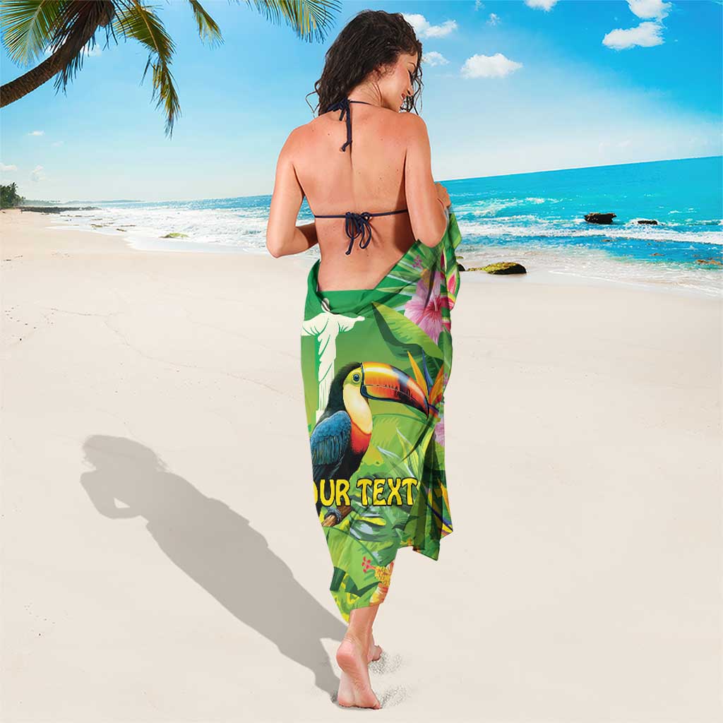 Brazil Rio-Toucan Bird Personalized Sarong Tropical Flowers