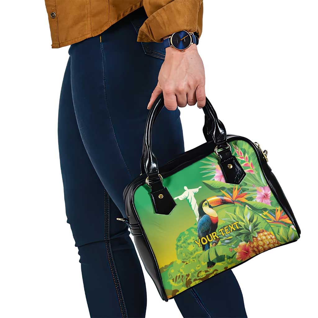 Brazil Rio-Toucan Bird Personalized Shoulder Handbag Tropical Flowers