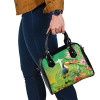 Brazil Rio-Toucan Bird Personalized Shoulder Handbag Tropical Flowers
