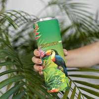 Brazil Rio-Toucan Bird Personalized Skinny Tumbler Tropical Flowers