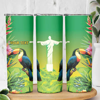 Brazil Rio-Toucan Bird Personalized Skinny Tumbler Tropical Flowers
