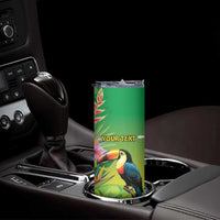 Brazil Rio-Toucan Bird Personalized Skinny Tumbler Tropical Flowers