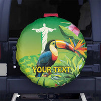 Brazil Rio-Toucan Bird Personalized Spare Tire Cover Tropical Flowers