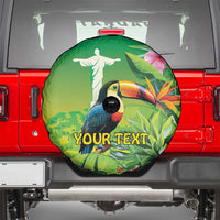 Brazil Rio-Toucan Bird Personalized Spare Tire Cover Tropical Flowers