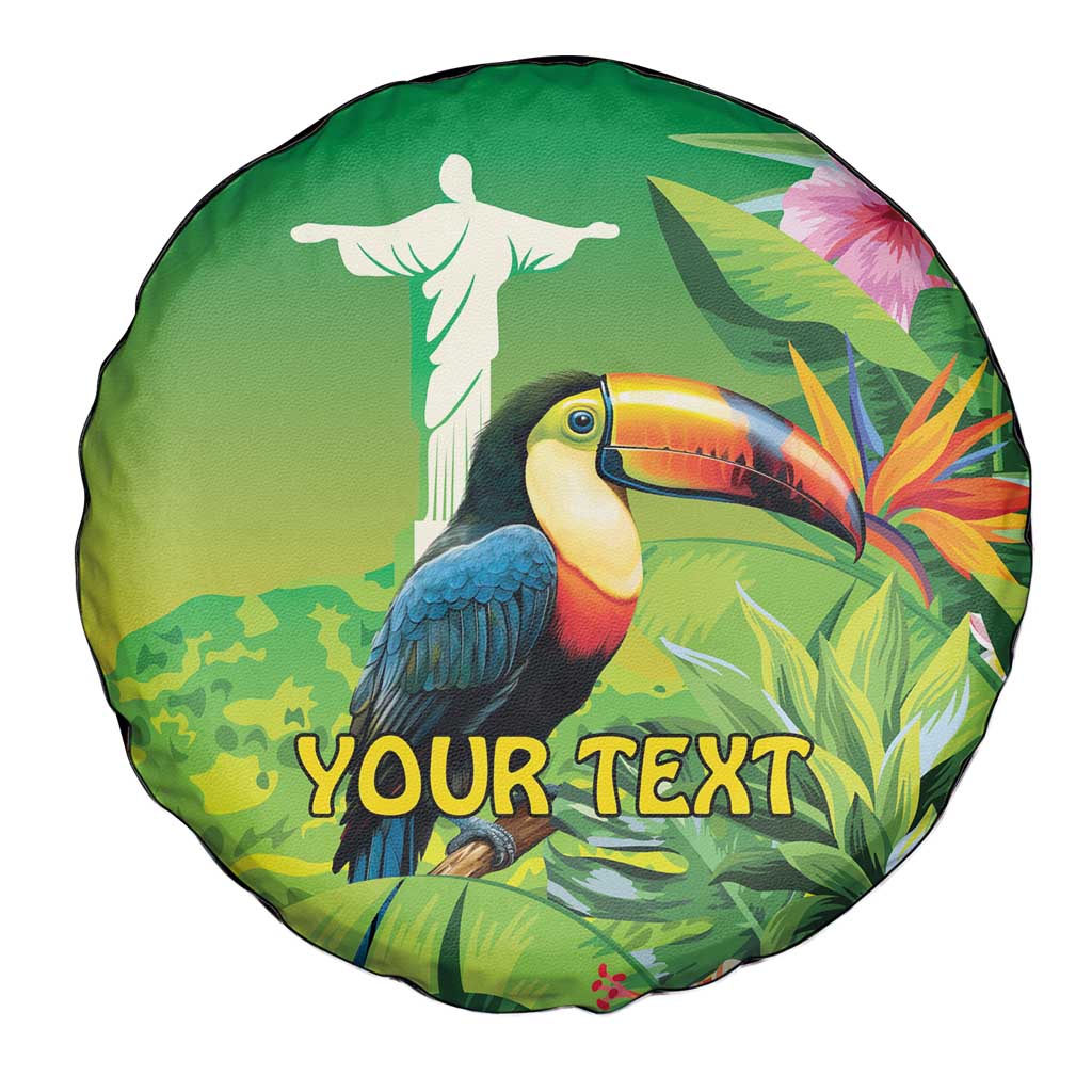 Brazil Rio-Toucan Bird Personalized Spare Tire Cover Tropical Flowers