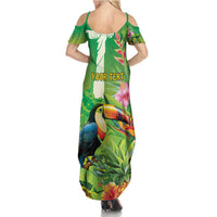 Brazil Rio-Toucan Bird Personalized Summer Maxi Dress Tropical Flowers