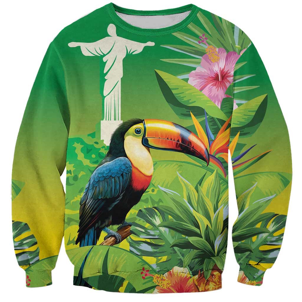 Brazil Rio-Toucan Bird Personalized Sweatshirt Tropical Flowers