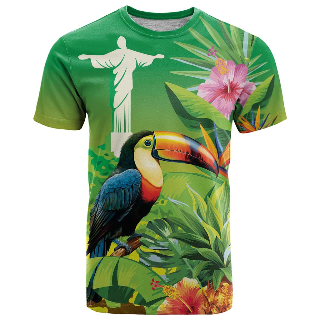 Brazil Rio-Toucan Bird Personalized T Shirt Tropical Flowers