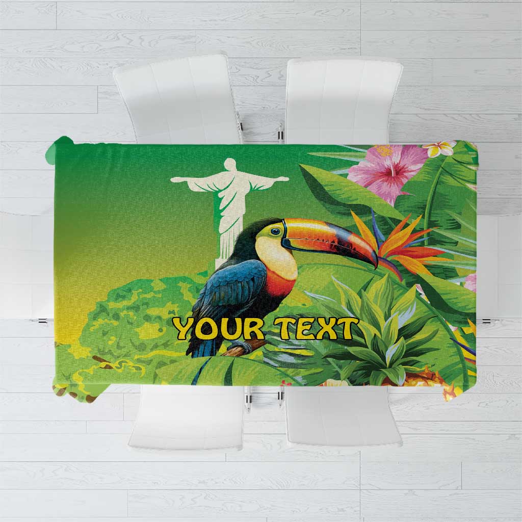 Brazil Rio-Toucan Bird Personalized Tablecloth Tropical Flowers