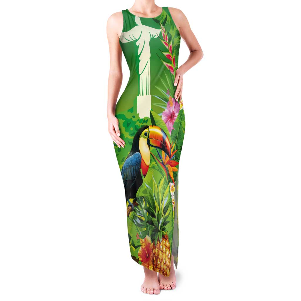 Brazil Rio-Toucan Bird Personalized Tank Maxi Dress Tropical Flowers