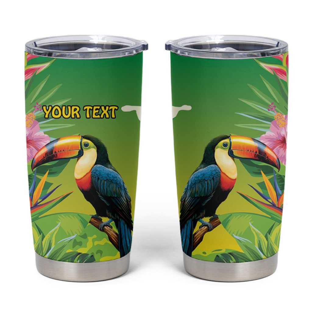 Brazil Rio-Toucan Bird Personalized Tumbler Cup Tropical Flowers