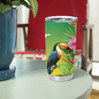 Brazil Rio-Toucan Bird Personalized Tumbler Cup Tropical Flowers