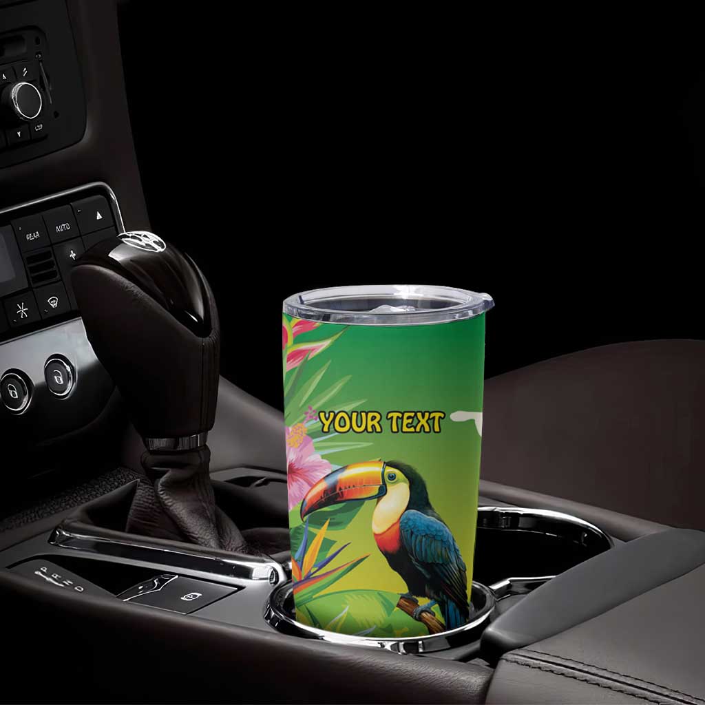 Brazil Rio-Toucan Bird Personalized Tumbler Cup Tropical Flowers