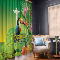 Brazil Rio-Toucan Bird Personalized Window Curtain Tropical Flowers