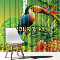 Brazil Rio-Toucan Bird Personalized Window Curtain Tropical Flowers