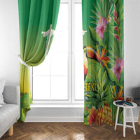 Brazil Rio-Toucan Bird Personalized Window Curtain Tropical Flowers
