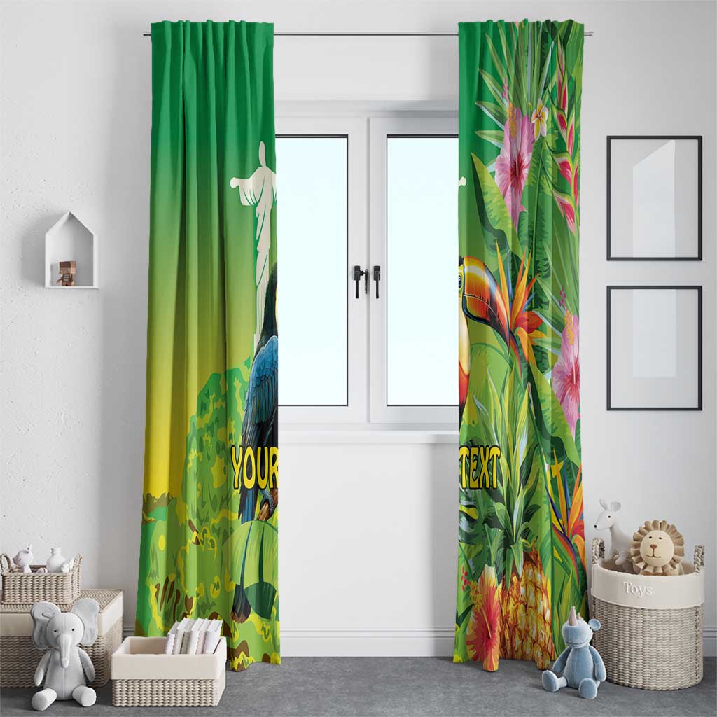 Brazil Rio-Toucan Bird Personalized Window Curtain Tropical Flowers