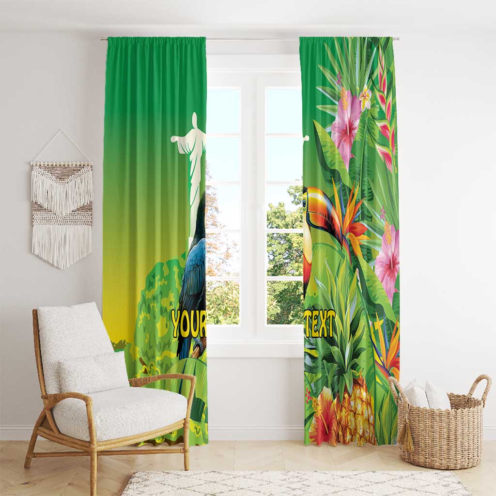 Brazil Rio-Toucan Bird Personalized Window Curtain Tropical Flowers