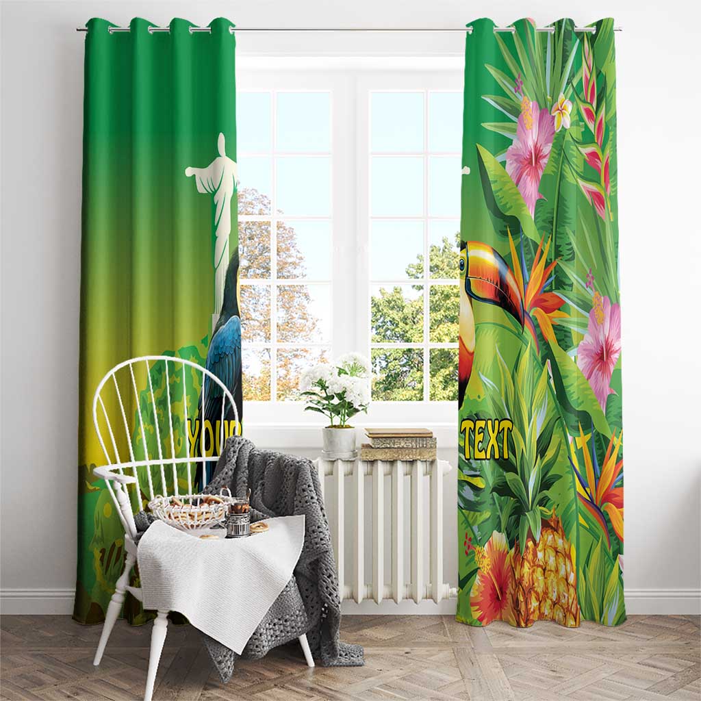 Brazil Rio-Toucan Bird Personalized Window Curtain Tropical Flowers