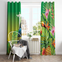 Brazil Rio-Toucan Bird Personalized Window Curtain Tropical Flowers