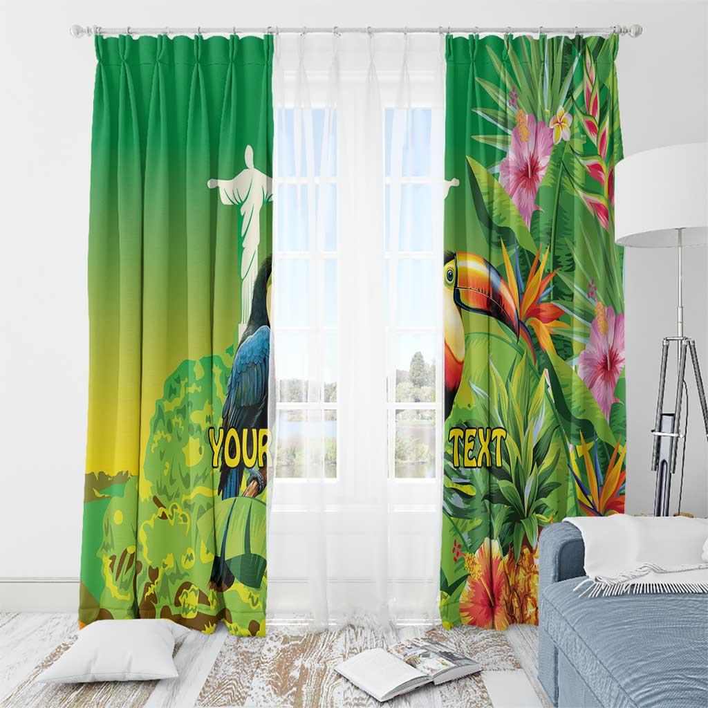 Brazil Rio-Toucan Bird Personalized Window Curtain Tropical Flowers