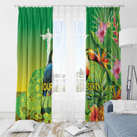 Brazil Rio-Toucan Bird Personalized Window Curtain Tropical Flowers