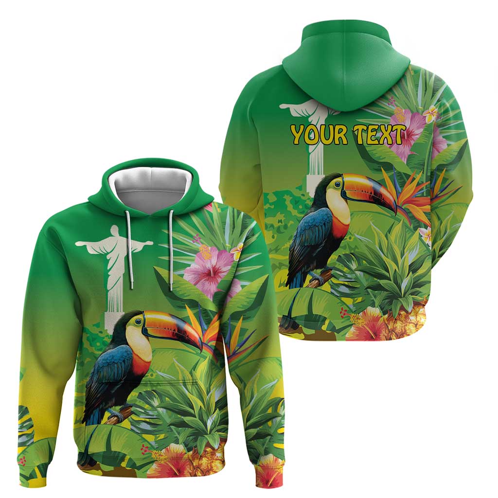 Brazil Rio-Toucan Bird Personalized Zip Hoodie Tropical Flowers