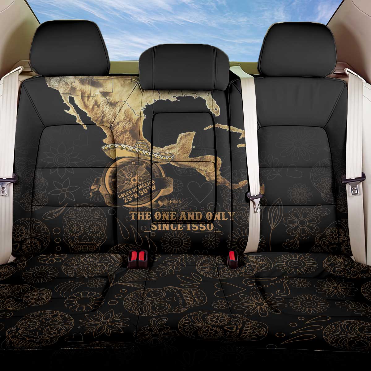 Gulf Of Mexico Back Car Seat Cover Historic Gulf of Mexico Map Since 1550