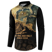 Gulf Of Mexico Button Sweatshirt Historic Gulf of Mexico Map Since 1550