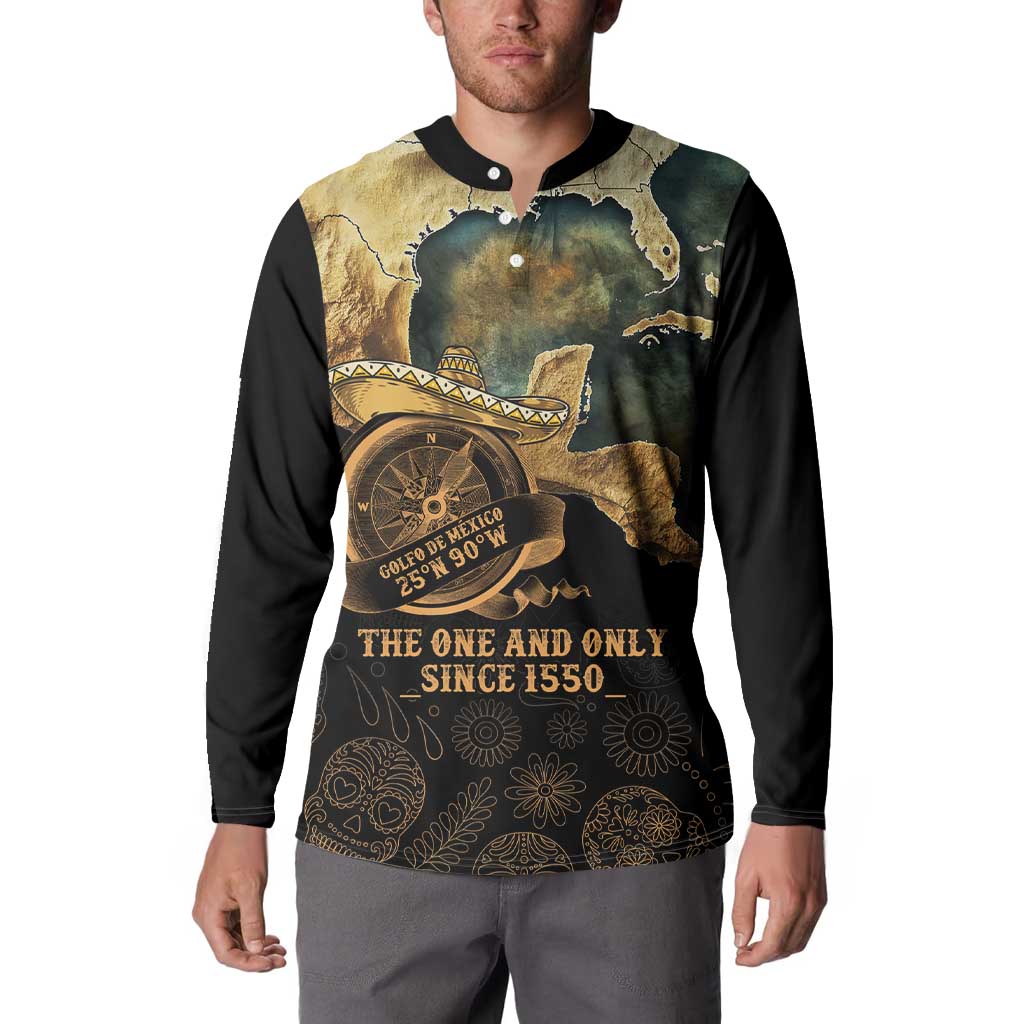 Gulf Of Mexico Button Sweatshirt Historic Gulf of Mexico Map Since 1550