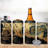 Gulf Of Mexico 4 in 1 Can Cooler Tumbler Historic Gulf of Mexico Map Since 1550