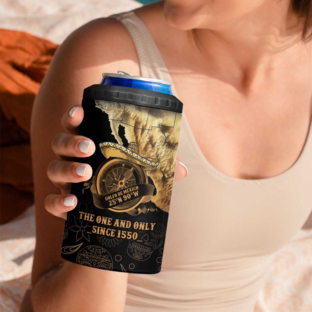 Gulf Of Mexico 4 in 1 Can Cooler Tumbler Historic Gulf of Mexico Map Since 1550