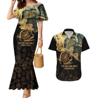 Gulf Of Mexico Couples Matching Mermaid Dress and Hawaiian Shirt Historic Gulf of Mexico Map Since 1550