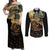 Gulf Of Mexico Couples Matching Off Shoulder Maxi Dress and Long Sleeve Button Shirt Historic Gulf of Mexico Map Since 1550
