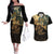 Gulf Of Mexico Couples Matching Off The Shoulder Long Sleeve Dress and Hawaiian Shirt Historic Gulf of Mexico Map Since 1550