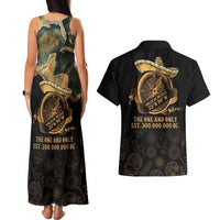 Gulf Of Mexico Couples Matching Tank Maxi Dress and Hawaiian Shirt Historic Gulf of Mexico Map Since 1550