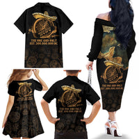 Gulf Of Mexico Family Matching Off The Shoulder Long Sleeve Dress and Hawaiian Shirt Historic Gulf of Mexico Map Since 1550